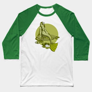 Green Oasis Mermaid Baseball T-Shirt